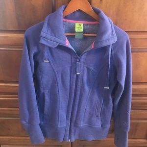 MPG hooded sweatshirt jacket. Purple. Size Small